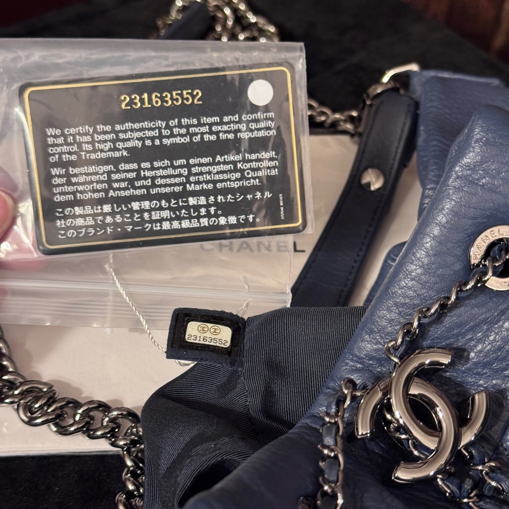CHANEL Blue Chevron Shoulder Bag - Picture 8 of 11
